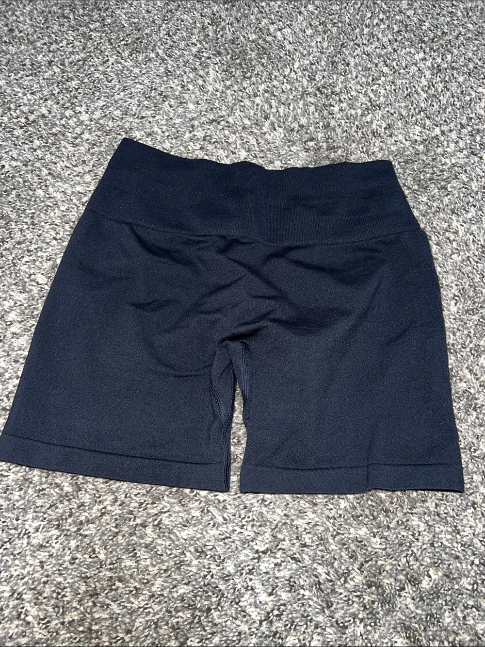 High-Rise Black Bike Shorts with Wide Waistband